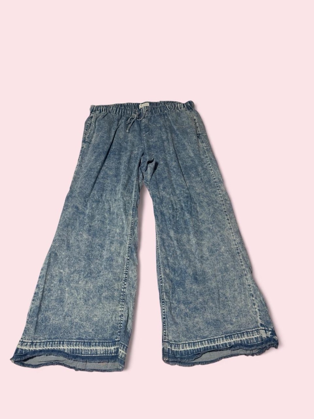 Lane Bryant Acid-Wash Wide-Leg Jeans - Blue